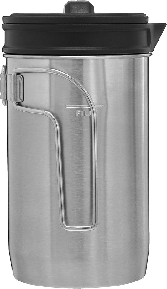 Stanley French Press 48 oz / 1.42 L with Double Vacuum Insulation, Stainless Steel Wide Mouth Coffee Press, Large Capacity, Ergonomic Handle, Dishwasher Safe,Rose Quartz Glow - PuriLite