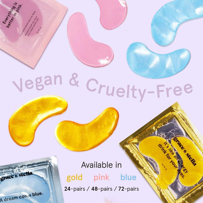 grace & stella Award Winning Under Eye Mask - Gifts for Women - Bridesmaid Proposal Gifts - Reduce Dark Circles, Puffy Eyes, Undereye Bags, Wrinkles - Under Eye Patches - Vegan (24 Pairs, Pink)