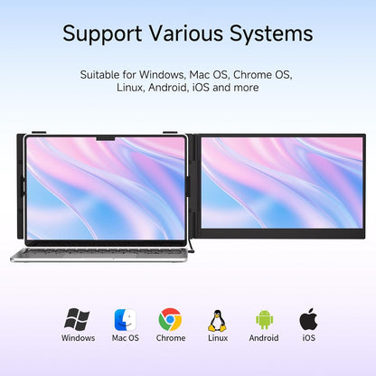 14” Laptop Screen Extender – Portable Dual Monitor IPS FHD 1080P, USB-C & HDMI Plug & Play, Rotatable Travel Display