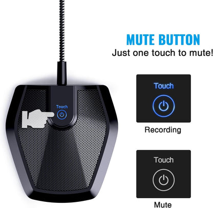 TONOR Conference USB Microphone, Omnidirectional Boundary Condenser PC Mic for Video Conference, Recording, Skype, Online Class, Court Reporter, Plug & Play Compatible with Mac OS Windows PC Computer