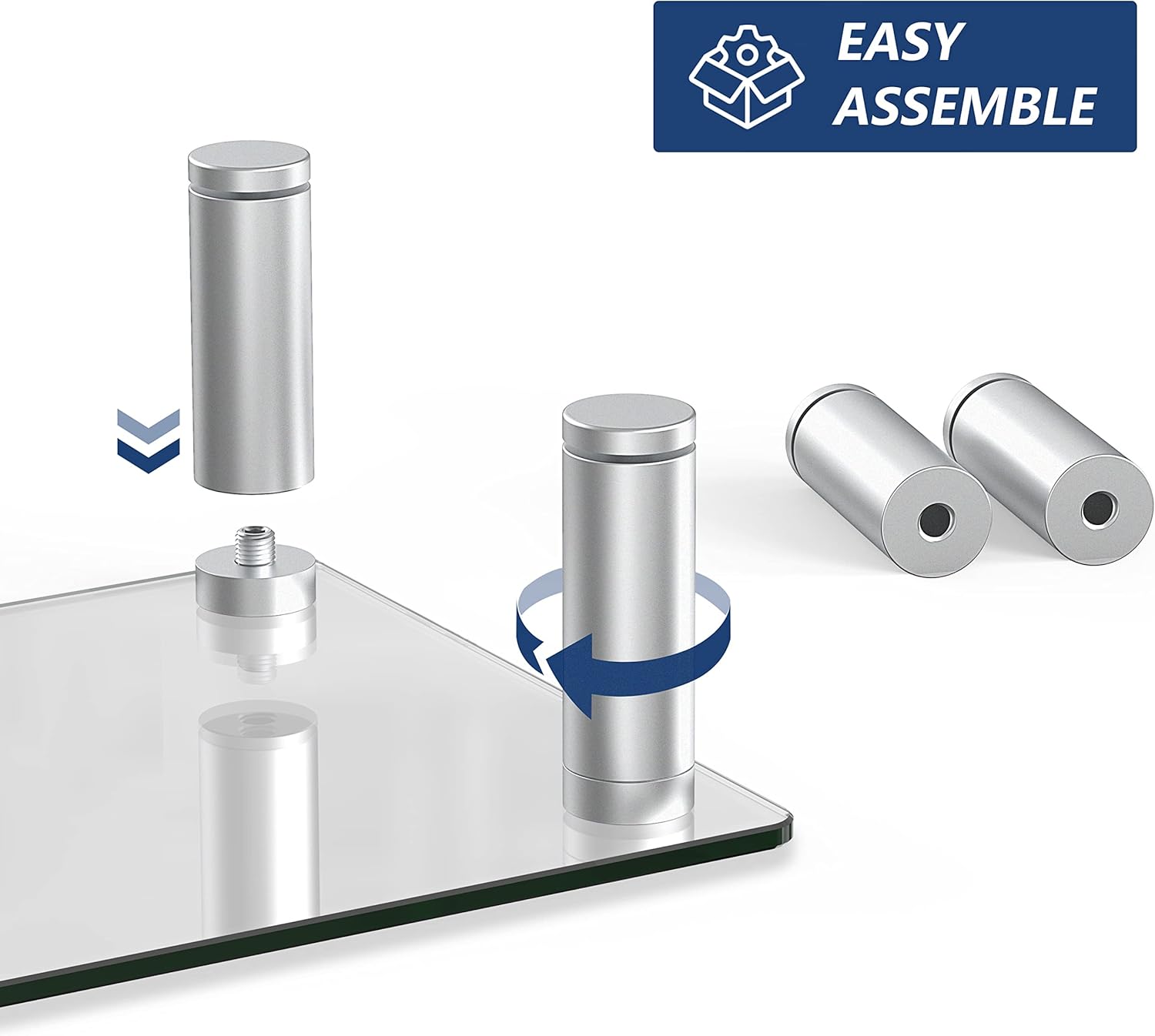 Clear Glass Monitor Stand Riser – Height Adjustable Desktop Monitor & Laptop Stand, 77 lb Capacity, Home Office Desk Organizer - PuriLite