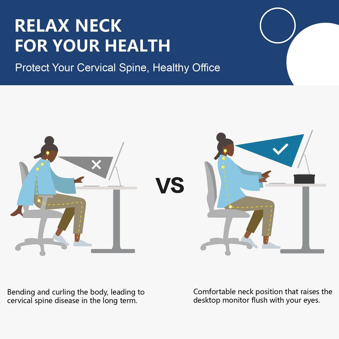 Clear Glass Monitor Stand Riser – Height Adjustable Desktop Monitor & Laptop Stand, 77 lb Capacity, Home Office Desk Organizer - PuriLite