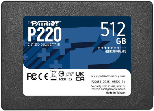 Patriot P220 512GB Internal SSD - SATA 3 2.5" - Solid State Drive - P220S512G25