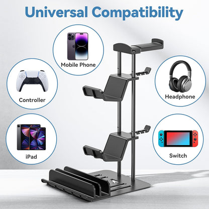 KDD Headphone Stand and Game Controller Holder – Universal Desk Organizer for Headphones, Controllers, Tablets, and Phones with Aluminum Support - PuriLite