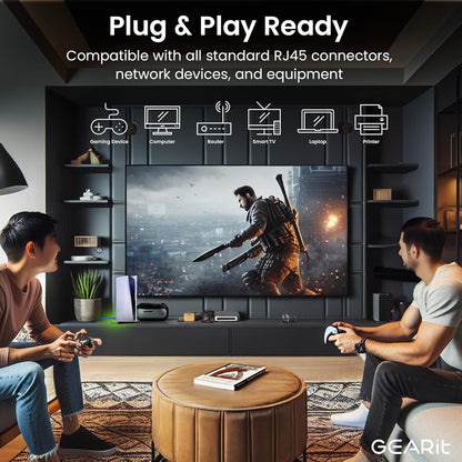 GearIT Cat6 Ethernet Cable 100-Pack – 3ft Snagless RJ45 LAN Patch Cords, Gigabit & 10G Network Cables for Switches, Routers & POE Racks (Blue)