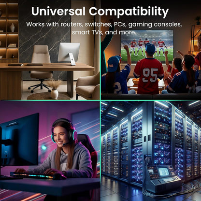 GearIT Cat6 Ethernet Cable 100-Pack – 3ft Snagless RJ45 LAN Patch Cords, Gigabit & 10G Network Cables for Switches, Routers & POE Racks (Blue)