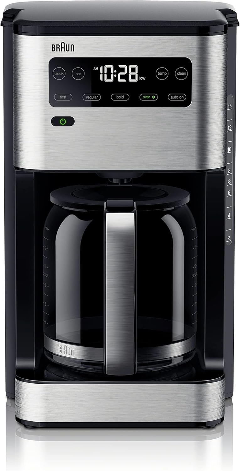 Braun KF5650BK Pure Flavor Coffee Maker, 14 cup, Black