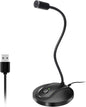 JOUNIVO USB Microphone, 360 Degree Adjustable Gooseneck Design, Mute Button & LED Indicator, Noise-Canceling Technology, Plug & Play, Compatible with Windows & MacOS