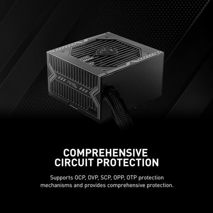 MSI MAG A550BN 550W Power Supply – 80 Plus Bronze Certified, Non-Modular ATX PSU with Low-Noise Fan & Active PFC - PuriLite