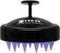 HEETA Hair Scalp Massager, Scalp Scrubber with Soft Silicone Bristles for Hair Growth & Dandruff Removal, Hair Shampoo Brush for Scalp Exfoliator, Black