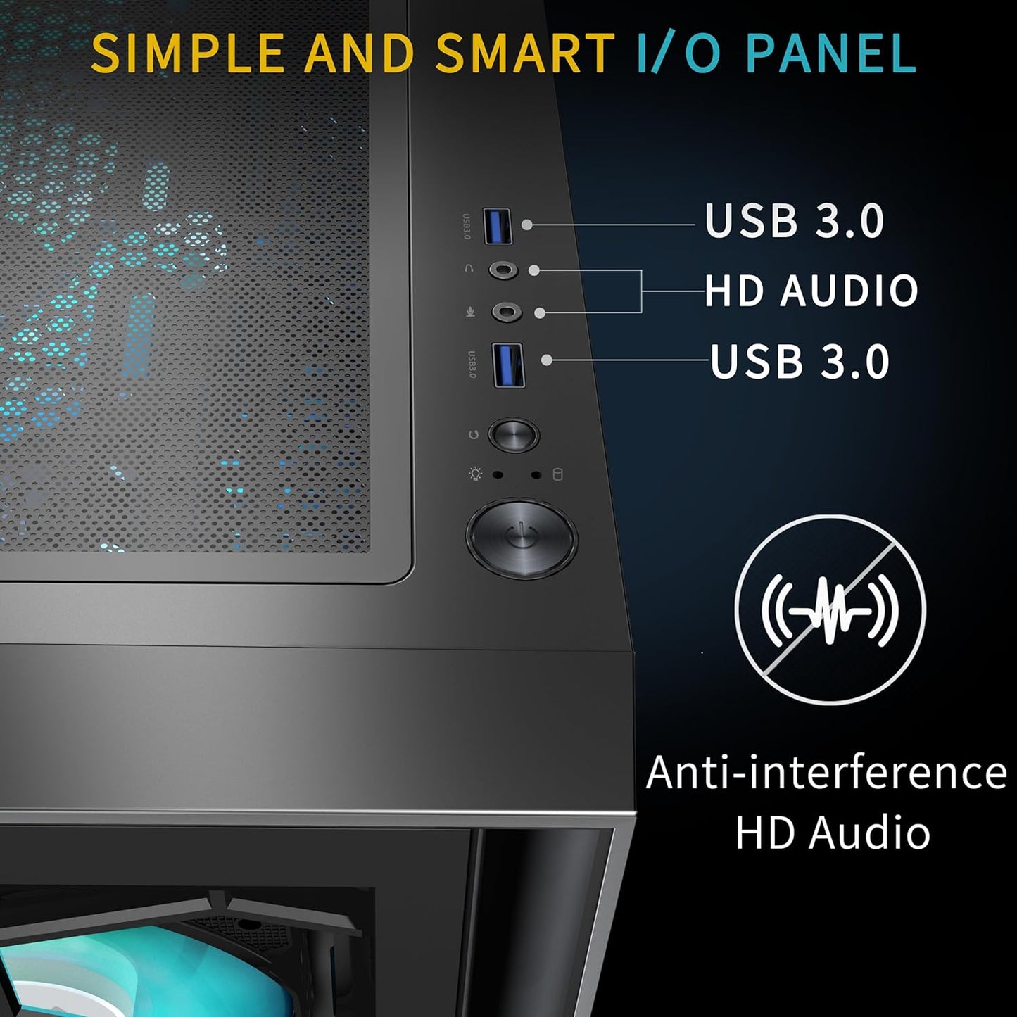 MUSETEX G07 ATX Mid Tower Gaming PC Case – 6 Pre-Installed PWM ARGB Fans, Double Tempered Glass, USB 3.0, High Airflow (Black) - PuriLite