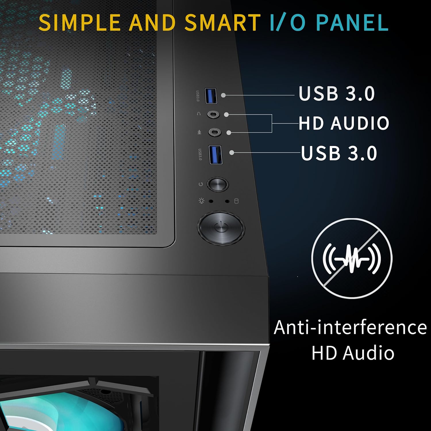 MUSETEX G07 ATX Mid Tower Gaming PC Case – 6 Pre-Installed PWM ARGB Fans, Double Tempered Glass, USB 3.0, High Airflow (Black) - PuriLite