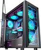MUSETEX G07 ATX Mid Tower Gaming PC Case – 6 Pre-Installed PWM ARGB Fans, Double Tempered Glass, USB 3.0, High Airflow (Black) - PuriLite