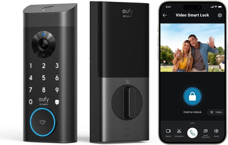 eufy Security Video Smart Lock E330, 3-in-1 Camera+Doorbell+Fingerprint Keyless Entry Door Lock, WiFi Door Lock,App Remote Control,2K HD,Doorbell Camera,No Monthly Fee