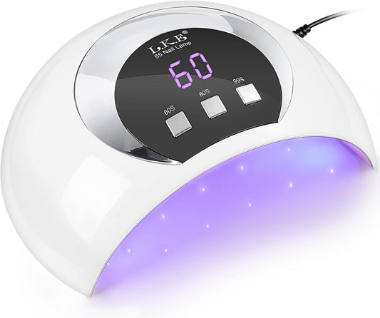 Wisdompark UV LED Nail Lamp, 54W UV Light for Gel Nails with Automatic Sensor/3 Timer Setting Professional Nail Dryer Gel Polish Curing Lamp Nail Art Tools (White)