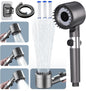 Shower Head with Hose 1.5M, Ion Drops Shower Head with Handheld for Hard Water, 4 Modes Iondrops Filtered Showerhead, High Pressure Shower Heads with ON/Off Switch Grey