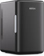 AstroAI Mini Fridge 2.0 Gen, 6 Liter/8 Cans Makeup Skincare Fridge 110V AC/ 12V DC Portable Thermoelectric Cooler and Warmer Little Tiny Fridge for Bedroom, Cosmetics (Dark Black)