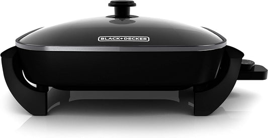BLACK+DECKER Electric Skillet, 12”x15”, Deep Dish, Non Stick Surface, SK1215BC