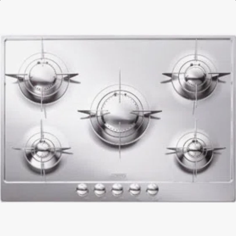 Smeg 28 Inch Gas Cooktop | 5 Burners, Stainless Steel Surface & LPG Conversion