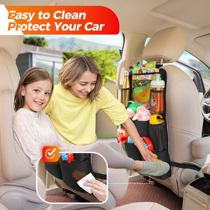 SURDOCA Backseat Car Organizer,4th Gen Back Seat Protector with 11 Inch Tablet Holder, 8 Pockets,Car Storage Accessories Back Seat Organizer for Kids