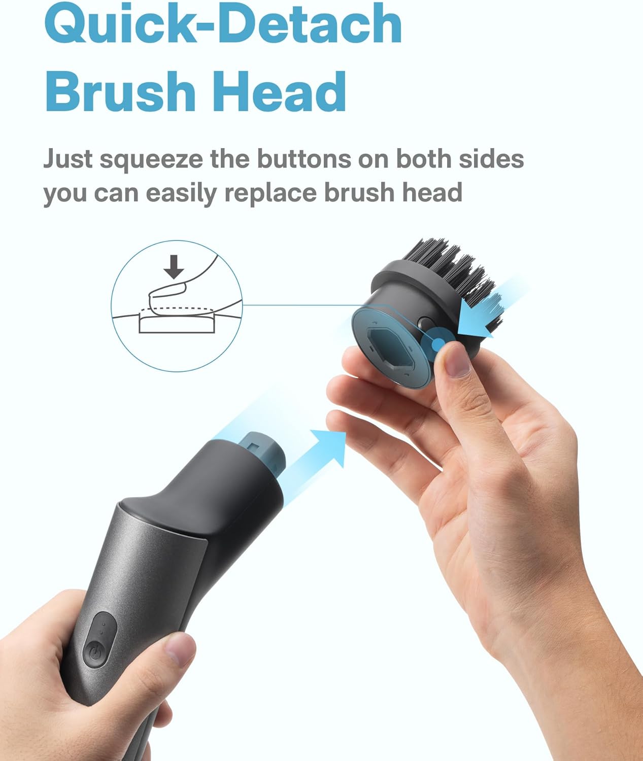 HOTO 3PCS Brush Heads for Electric Spin Scrubber