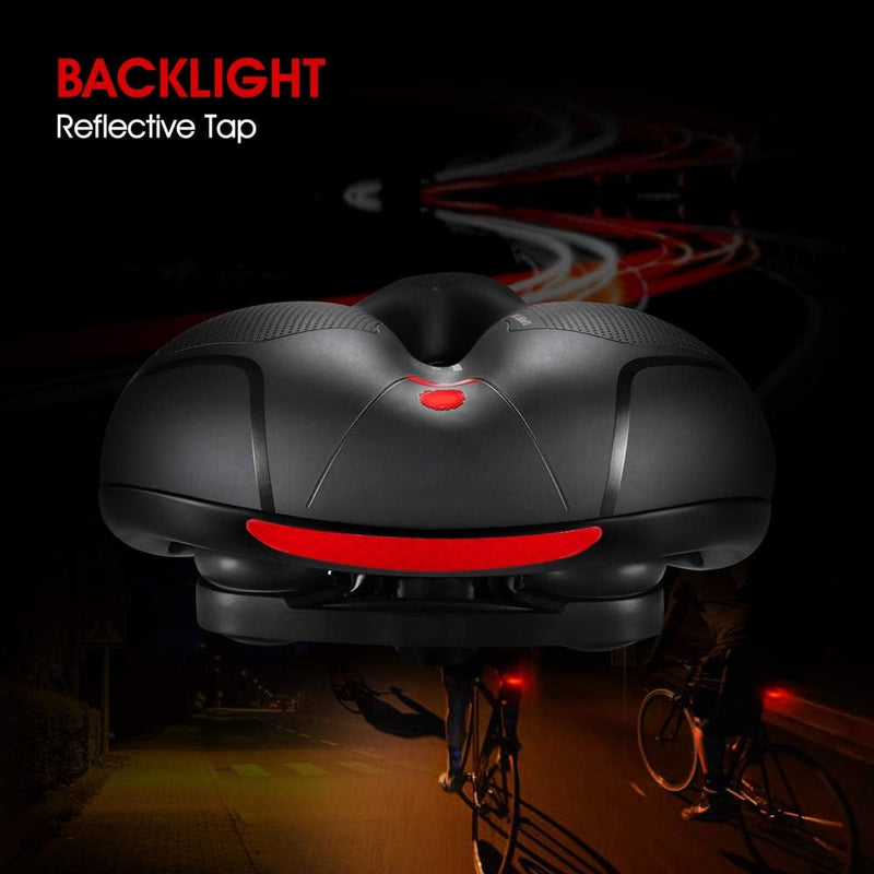 Comfortable Bike Seat for Men Women with Dual Shock Absorbing Ball Waterproof Wide Bicycle Saddle Fit for Most Standard Post