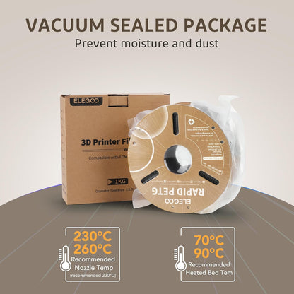 ELEGOO Rapid PETG Filament 1.75mm Orange 1KG, 3D Printer Filament for 30-600 mm/s High Speed Printing, Dimensional Accuracy +/- 0.02 mm Fit Most FDM Printer 1kg Cardboard Spool(2.2lbs)