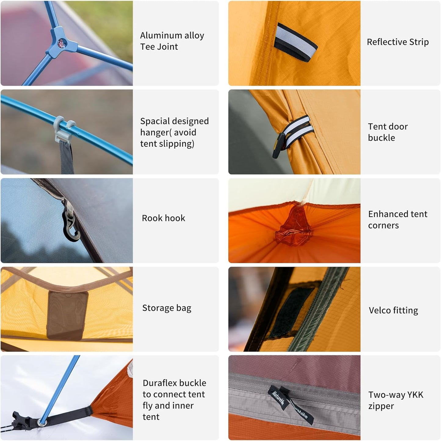 Naturehike Upgraded Cloud Up 2 Person Tent Backpacking Tent Camping Tents for 3 Season Lightweight Tents for Camping & Hiking