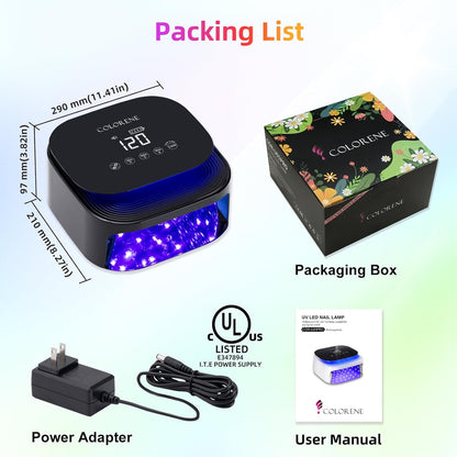 Cordless UV LED Nail Lamp, 60W Rechargeable Nail Dryer Gel Polish Light, Intelligent Auto Sensor LCD Display Nail Lamp, Portable 30 Beads Led Nail Light with 4 Timer Setting (Black)