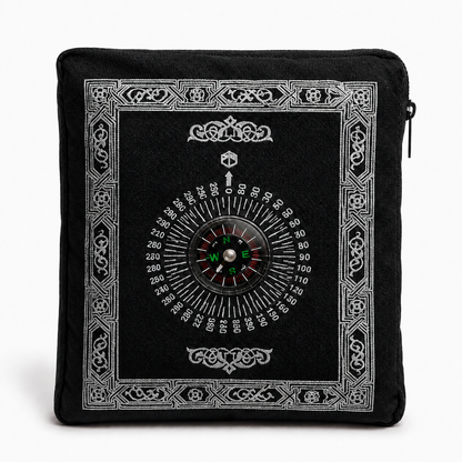 Pocket Prayer Mat with Compass – Portable Ja-e-Namaz for Travel, Office & Outdoor Prayers