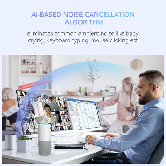 Nuroum C10(2nd Gen) 1080P Conference Webcam with Microphone Speaker, Portable All in One Computer Camera for Video Conference, AI Noise Cancellation & AGC, USB Plug&Play for PC/Laptop - PuriLite