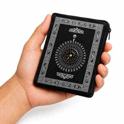 Pocket Prayer Mat with Compass – Portable Ja-e-Namaz for Travel, Office & Outdoor Prayers
