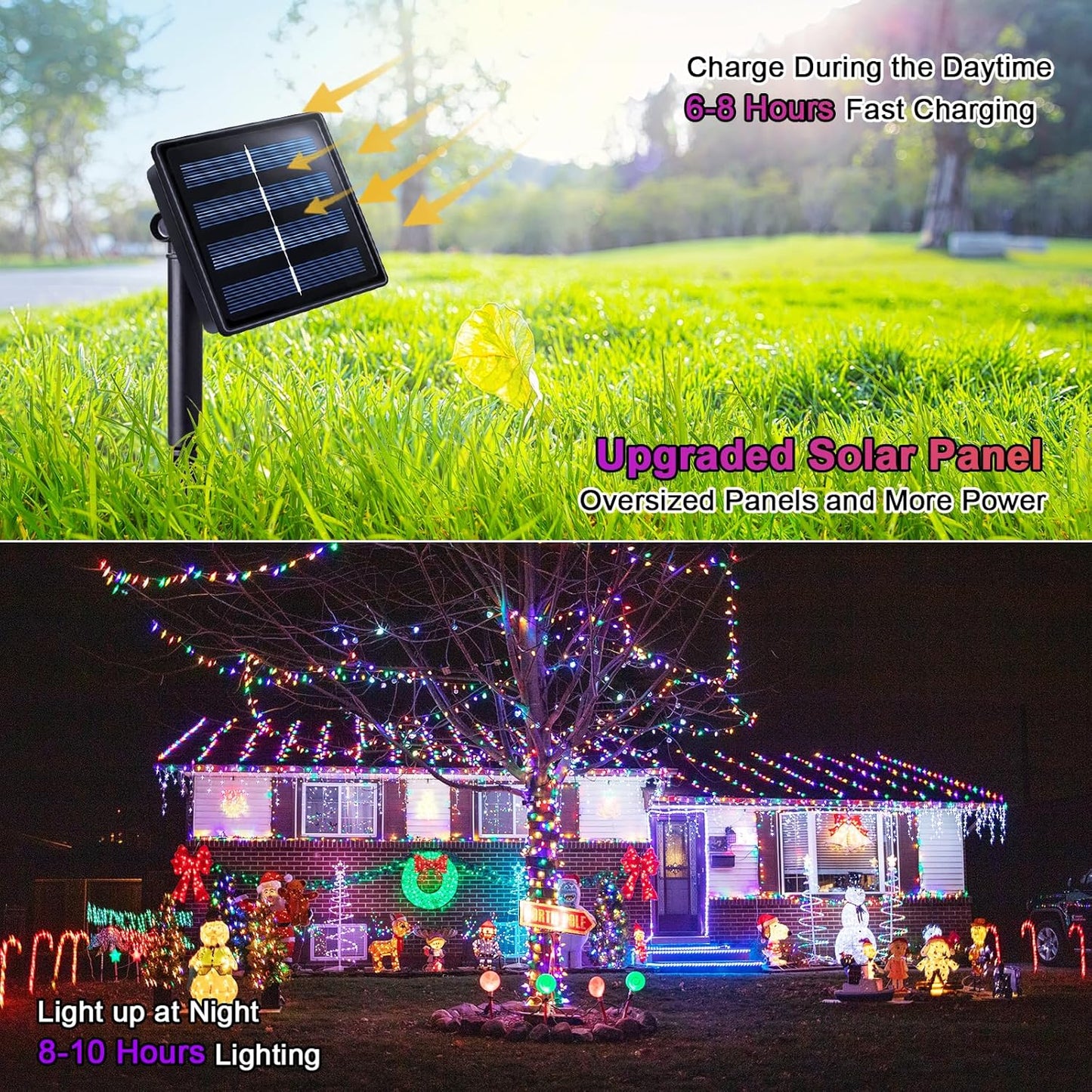 JMEXSUSS 2 Pack 75.5ft Orange Solar Christmas Lights, Total 400 LED Solar String Lights Outdoor Waterproof, 8 Modes Orange Halloween Lights for Tree Patio Garden Thanksgiving Halloween Decorations