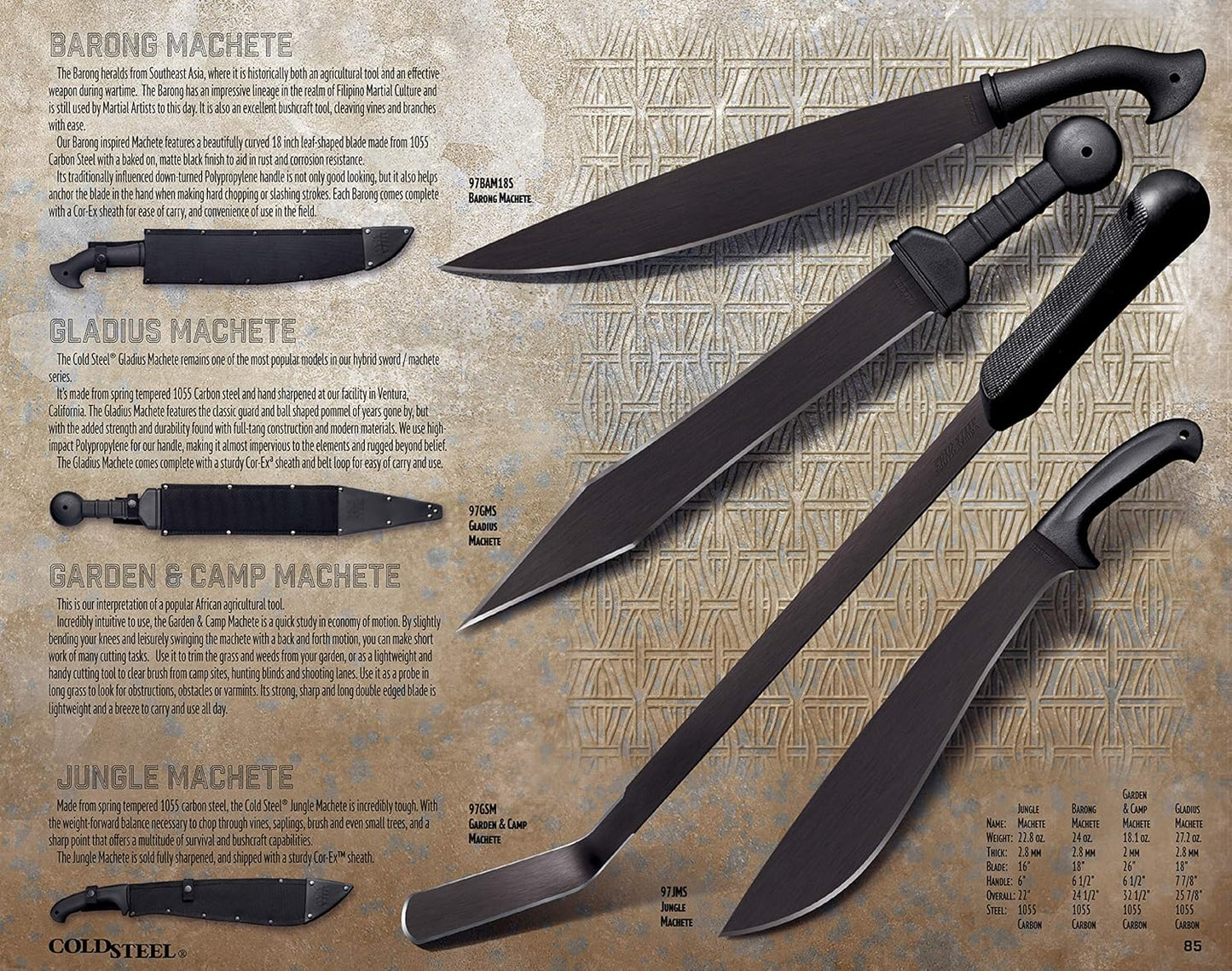 Cold Steel Latin D-Guard Machete 18"