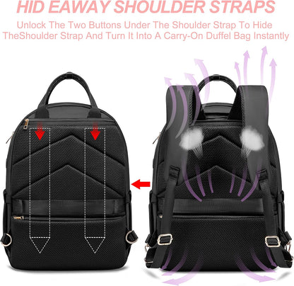 Laptop Backpack for Women Men, Water Resistant Travel Work Backpacks Purse Stylish College Business Teacher Nurse Computer Bag, Fits 17.3" Laptop Light Blue