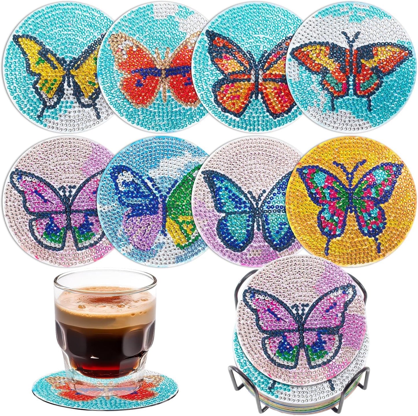 Purilite Select Cat Diamond Art Coasters Kit