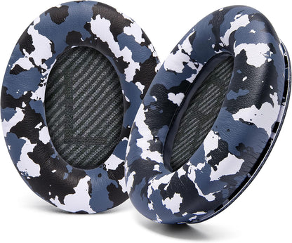 WC Wicked Cushions Upgraded Replacement Ear Pads for Bose QC35 & QC35ii (QuietComfort 35) Headphones & More - Softer Leather, Luxurious Memory Foam, Added Thickness, Extra Durability | Midnight Blue