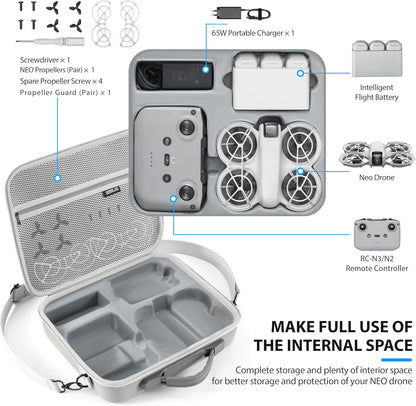 STARTRC Neo Case for DJI Neo Fly More Combo Portable Carrying Protective Bag for DJI Neo Accessories, Compatible with RC-N3/N2 Remote Controller, Neo Intelligent Flight Battery, Charging Hub