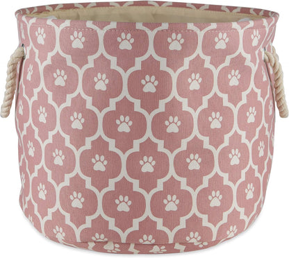 DII Bone Dry RoundSmall Pet Toy and Accessory Storage Bin, 12"(Dia) x9(H), Collapsible Organizer Storage Basket for Home Decor, Pet Toy, Blankets, Leashes and Food-Gray Stripes