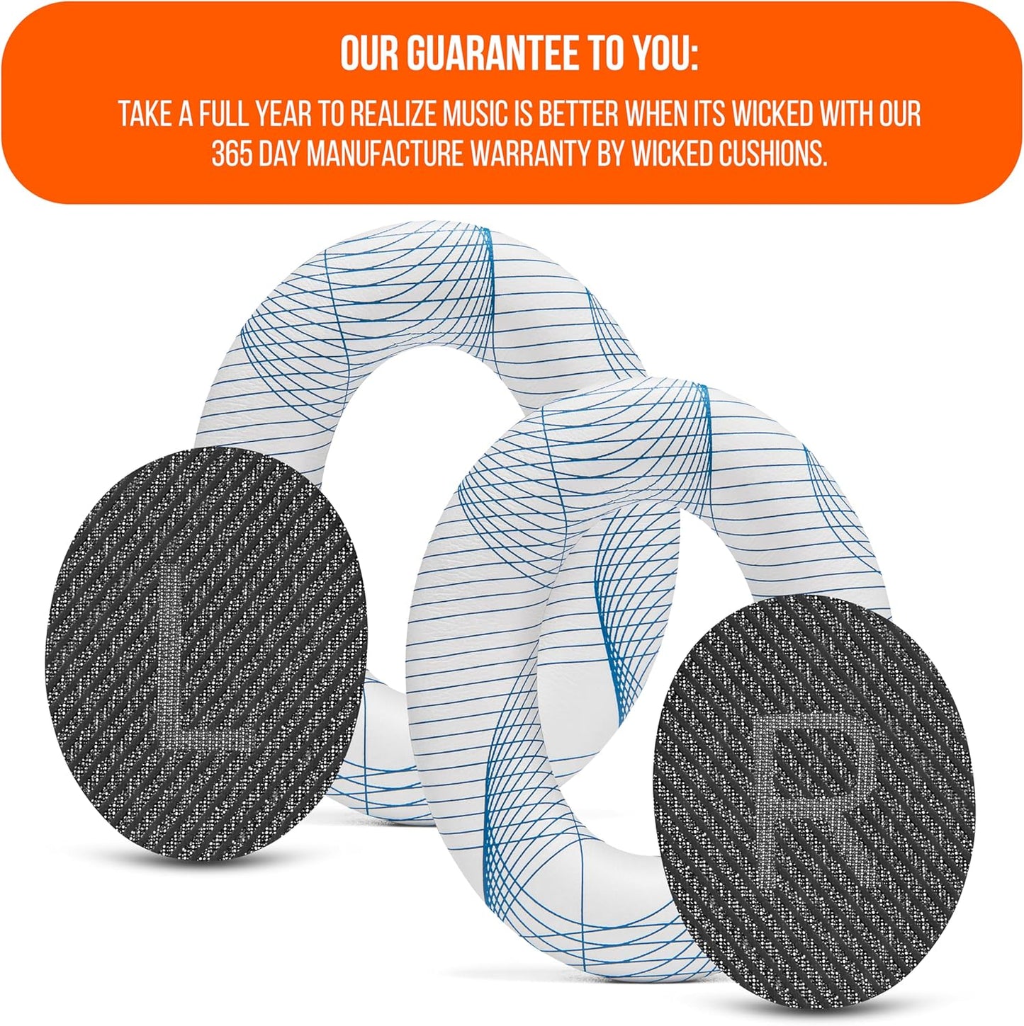 WC Wicked Cushions Upgraded Replacement Ear Pads for Bose QC35 & QC35ii (QuietComfort 35) Headphones & More - Softer Leather, Luxurious Memory Foam, Added Thickness, Extra Durability | Midnight Blue