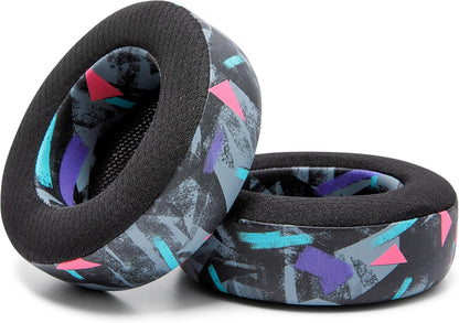 WC Freeze Virtuoso - Hybrid Fabric Cooling Gel Replacement Earpads for Corsair Virtuoso Gaming Headset, Made by Wicked Cushions, Improved Durability, Thickness and Sound Isolation |90s Black