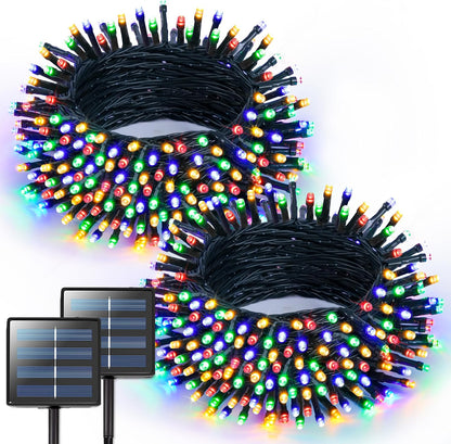 JMEXSUSS 2 Pack 75.5ft Orange Solar Christmas Lights, Total 400 LED Solar String Lights Outdoor Waterproof, 8 Modes Orange Halloween Lights for Tree Patio Garden Thanksgiving Halloween Decorations