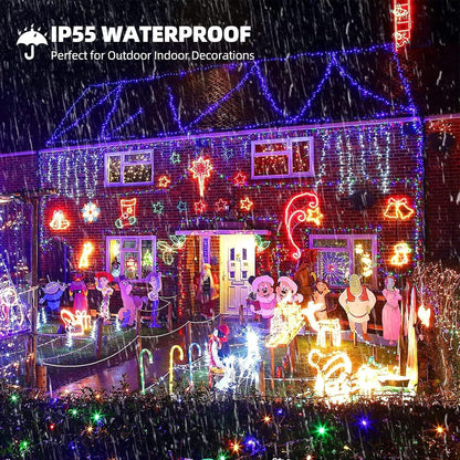 Tcamp 105FT 300 LED Purple Orange Halloween Decorations Lights Motion Activated Sync with 4 Scary Music, 6 Modes Halloween String Lights for Party Yard Outdoor Indoor Decor (3 Sets Connectable)