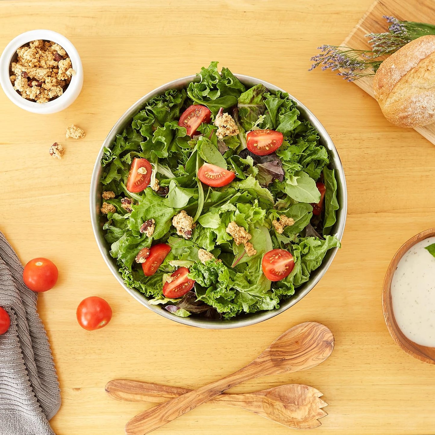 RSVP International Endurance Stainless Steel Mixing Bowls, 8 Quart