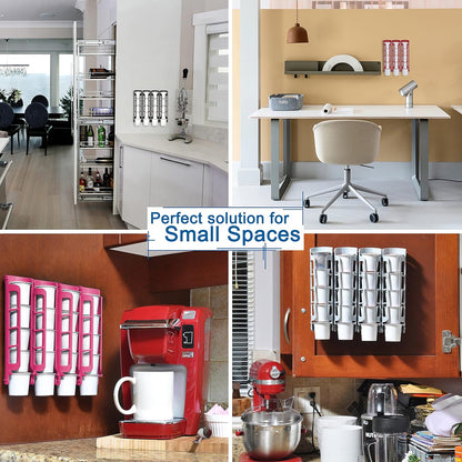 STORAGENIE Coffee Pod Holder for Kerig Kcup, Red Side Mount K Cup Storage, Coffee Pod Organizer, Perfect for Small Counters