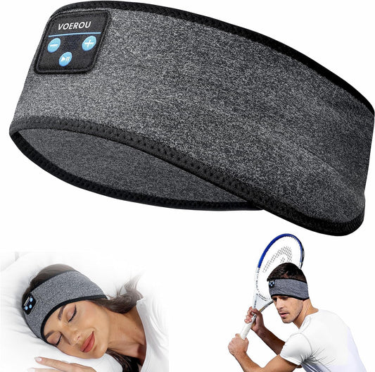 Sleep Headphones Bluetooth Headband, Voerou Wireless Sleeping Headphones Earbuds Sleep Mask with Stereo Speakers-Cool Tech Gadget for Men Women,Perfects for Sleep Workout Running Yoga Travel Insomnia