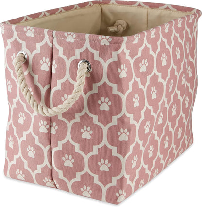 DII Bone Dry RoundSmall Pet Toy and Accessory Storage Bin, 12"(Dia) x9(H), Collapsible Organizer Storage Basket for Home Decor, Pet Toy, Blankets, Leashes and Food-Gray Stripes