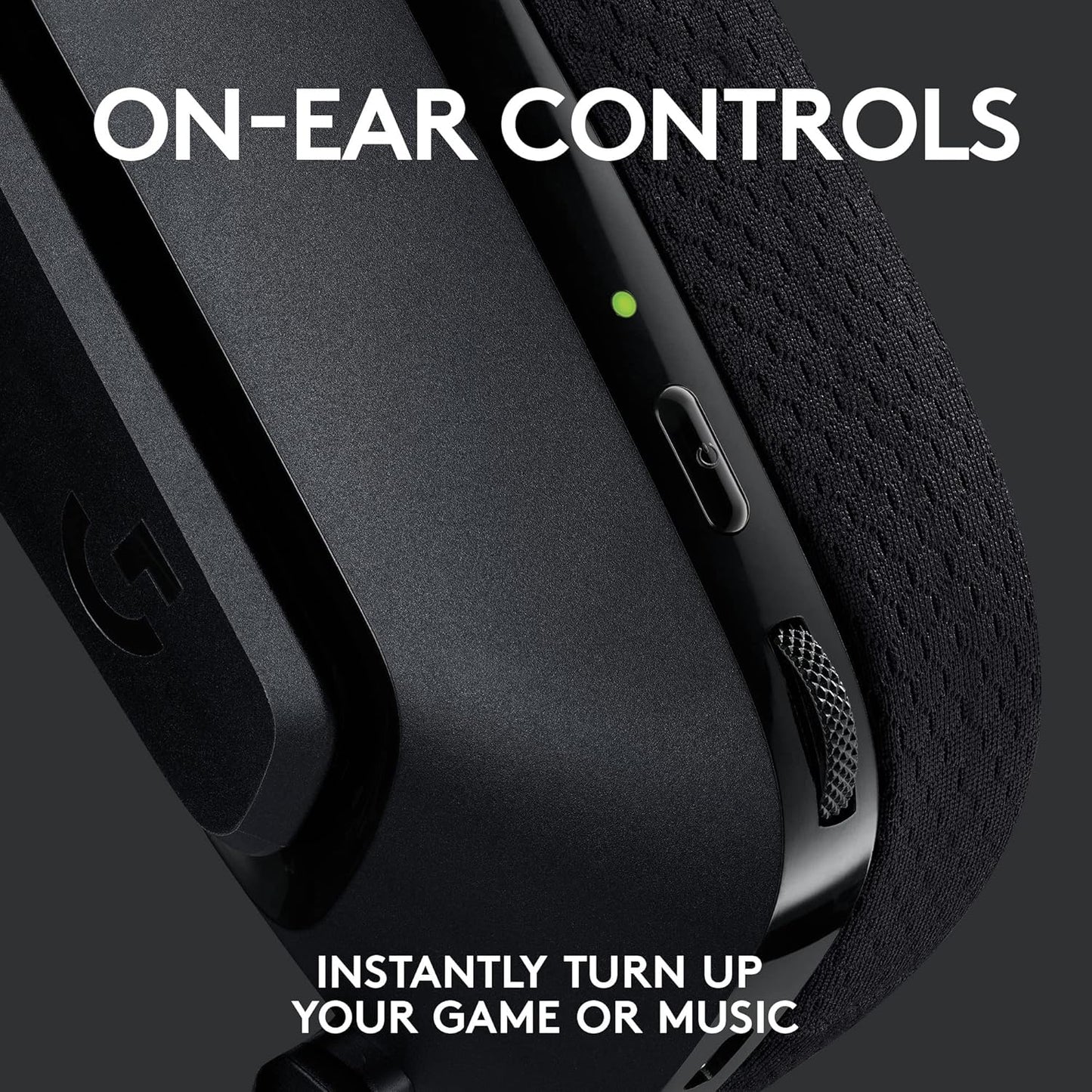 Logitech G535 Lightspeed Wireless Gaming Headset - Lightweight on-Ear Headphones, flip to Mute mic, Stereo, USB Rechargeable - Black