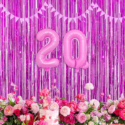 GREATRIL Iridescent Party Tinsel Fringe Backdrop Decorations - Holographic Foil Streamers Curtain for Mermaid/Under The Sea/Frozen/Ocean/Disco/Birthday Themed 3.2ft x 6.5ft - 2 PCS