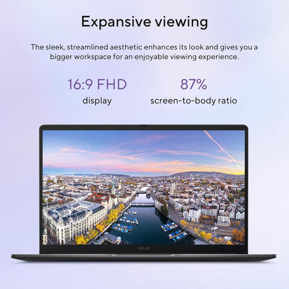 ASUS Chromebook Plus CX15, 15.6” 16:9 FHD (1920 x 1080) Anti-Glare Display, Intel® Core™ 3-N355 Processor, 128GB Storage, 8GB RAM, ChromeOS, Rock Grey, CX1505CTA-AS31-CB